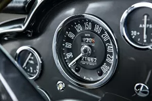 Aston Martin Db4 Collection: Speedometer of a 1961 Aston Martin DB4 GT previously owned by Donald Campbell
