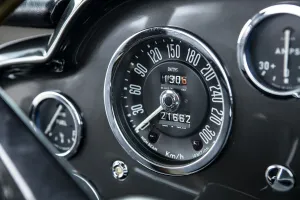 Sports Car Prints: Speedometer of a 1961 Aston Martin DB4 GT previously owned by Donald Campbell