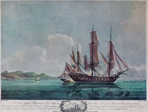Ships Gallery: The Speedy and El Gamo, c1802. Artist: Nicholas Pocock