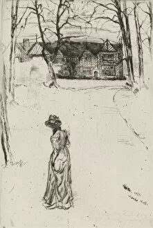 James Mcneill Whistler Collection: Speke Hall: The Avenue, 1870. Creator: James Abbott McNeill Whistler
