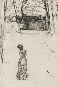 Whistler J Mcneill Prints: Speke Hall: The Avenue, 1870. Creator: James Abbott McNeill Whistler