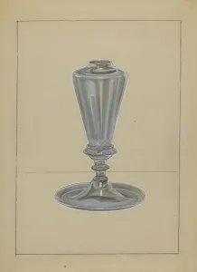 Glassworks Prints: Sperm Oil Lamp, 1935/1942. Creator: John Dana