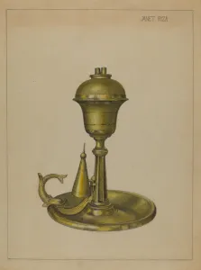 Sperm Oil Lamp, c. 1936. Creator: Janet Riza