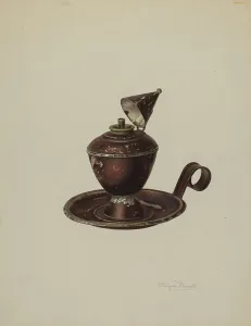 Sperm Oil Lamp, c. 1939. Creator: Palmyra Pimentel