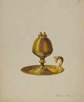 Whale Collection: Sperm Oil Lamp, c. 1941. Creator: Davids De Vault