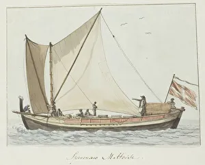 Ducros Abraham Louis Rodolphe Prints: Speronare ship from Malta, 1778. Creator: Louis Ducros