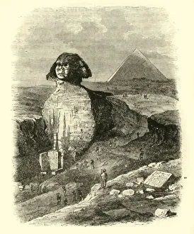 Chephren Gallery: The Sphinx, 1890. Creator: Unknown