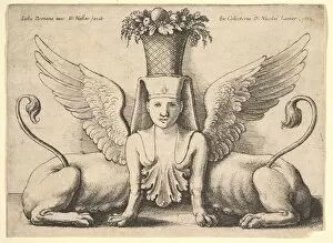 Giulio Gallery: Sphinx with Two Bodies, 1652. Creator: Wenceslaus Hollar