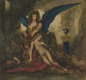 Sphinx in a Grotto (Poet, King and Warrior), 1840-98. Creator: Gustave Moreau