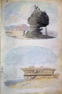The Sphinx and a tomb, Egypt, 19th century. Artist: CH Smith The Sphinx and a tomb, Egypt, 19th century. Artist: CH Smith