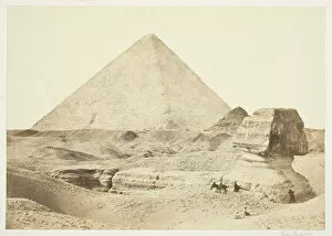 Frith Francis Gallery: The Sphynx and Great Pyramid, 1857, printed 1862. Creator: Francis Frith