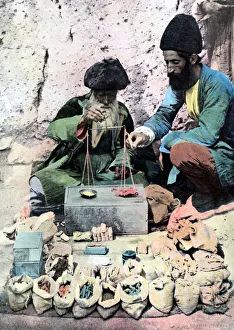 Spice Prints: Spice seller, Royal Palace, Tehran, c1890