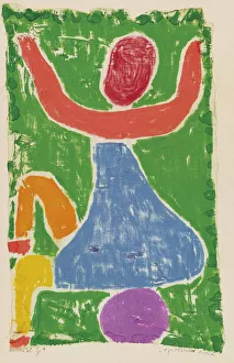 Pastel On Canvas Prints: Spielendes Kind (Child playing), 1938. Creator: Klee, Paul (1879-1940)