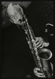 Spike Robinson playing tenor saxophone The Fairway, Welwyn Garden City, Hertfordshire, 1998