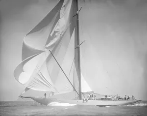 Sloop Prints: Spinnaker flying on unknown yacht. Creator: Kirk & Sons of Cowes