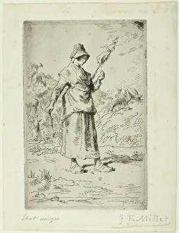 Spinner Prints: The Spinner, 1868–69. Creator: Jean Francois Millet