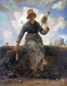 Spinner Prints: The Spinner, Goatherd of the Auvergne, c1868-1869. Artist: Jean Francois Millet