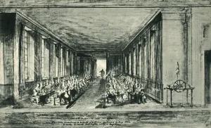 Textile Mill Prints: Spinning room, c1776, (1943). Creator: Gabriel de Saint-Aubin