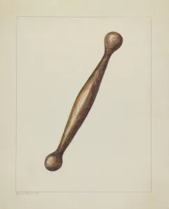 Maud M Holme Prints: Spinning Stick, c. 1938. Creator: Maud M Holme