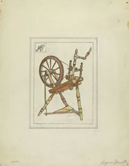 Barrell Eugene Prints: Spinning Wheel, 1935/1942. Creator: Eugene Barrell