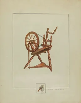 Eugene La Foret Prints: Spinning Wheel, 1935/1942. Creator: Eugene La Foret