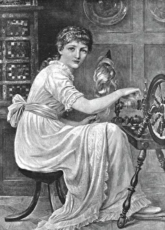 Spinner Prints: The Spinster, after Edwin Long, R.A. 1891. Creator: Edwin Long