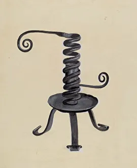 Adjusting Prints: Spiral Candlestick, c. 1940. Creator: William D. Somers
