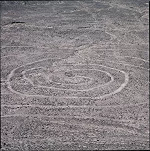 Large Gallery: Spiral design, Nazca Lines, Ica, Peru, 2015. Creator: Luis Rosendo