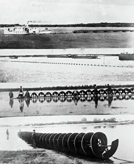 Steamboat Prints: Spiral device/ water apparatus (possibly an example of Archimedes screw). c1900s