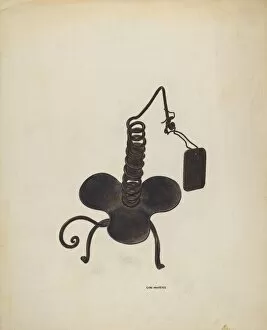 Makrenos Chris Gallery: Spiral Iron Candle Holder, c. 1941. Creator: Chris Makrenos