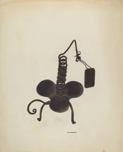 Makrenos Chris Gallery: Spiral Iron Candle Holder, c. 1941. Creator: Chris Makrenos