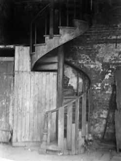 Spiral Staircase Prints: Spiral stairway, New Orleans, between 1920 and 1926. Creator: Arnold Genthe