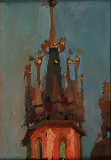 Krakow Poland Prints: Spire of the Tower of St Mary's Church in Krakow, c1904. Creator: Jan Stanislawski