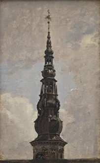 Hansen Constantin Prints: The Spire of the Trumpeters Tower on Kronborg Castle, 1834. Creator: Constantin Hansen