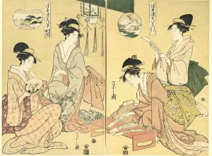 Hosoda Prints: Spirit Summoner; Wild Geese Returning Home (Maboroshi; Rakugan) (right) and A Thin Veil