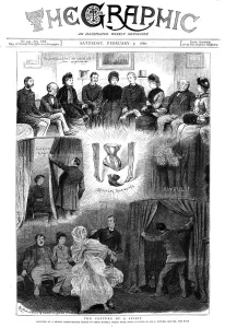 Medium Gallery: Spirit unmasked at a London seance, 1880