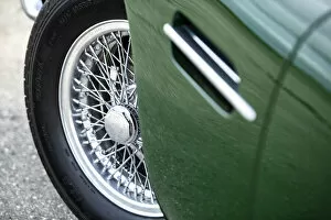 Aston Martin Db4 Collection: Spoked wheel of a 1961 Aston Martin DB4 GT previously owned by Donald Campbell