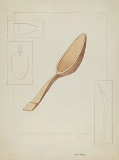 Wooden Spoon Prints: Spoon, c. 1936. Creator: Carl Keksi