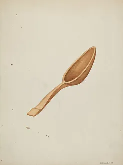Wooden Spoon Prints: Spoon, c. 1942. Creator: Wilbur M Rice
