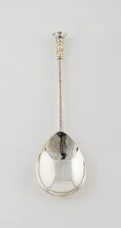 Commemorating Prints: Spoon Commemorating the London Plague, Wokingham, c. 1665. Creator: Unknown