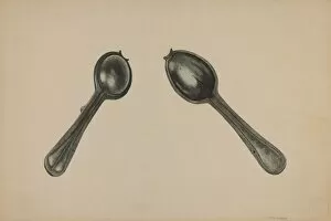 Poffinbarger Paul Collection: Spoon Mold, c. 1938. Creator: Paul Poffinbarger