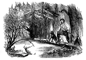 Caught Prints: Sporting Scenes in Canada - Round the Traps, 1858. Creator: Unknown