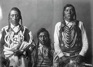 Blackfeet Prints: Spotted Eagle, Heavy Gun, and Robert Calf Robe, c1910. Creator: Edward Sheriff Curtis