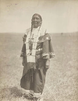 Wives Collection: Spotted Eagle's wife, 1907. Creator: Edward Sheriff Curtis