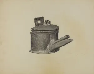 Hobart Helen Prints: Spout Lamp, c. 1940. Creator: Helen Hobart