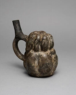 Andean Gallery: Spout Vessel in the Form of a Gourd, A.D. 250 / 500. Creator: Unknown