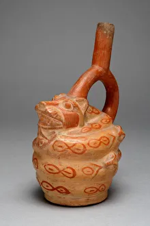 Andean Prints: Spout Vessel in Form of Snakes Coiling Around a Feline, 100 B. C. / A. D. 500