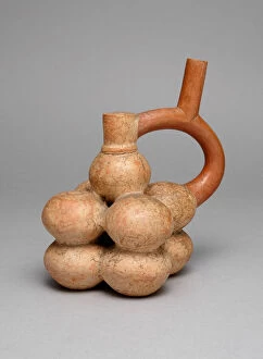 Andean Gallery: Spout Vessel in Form of a Stack of Globular Fruits, A.D. 250 / 500. Creator: Unknown