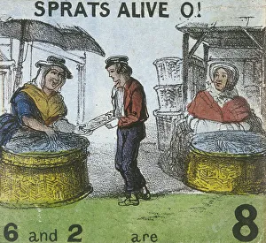Fish Wife Prints: Sprats Alive O!, Cries of London, c1840. Artist: TH Jones