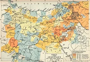 Armenian Gallery: Spread of the Armenias after Supan, Cuinet, Selenoy etc, c1560, (1907)